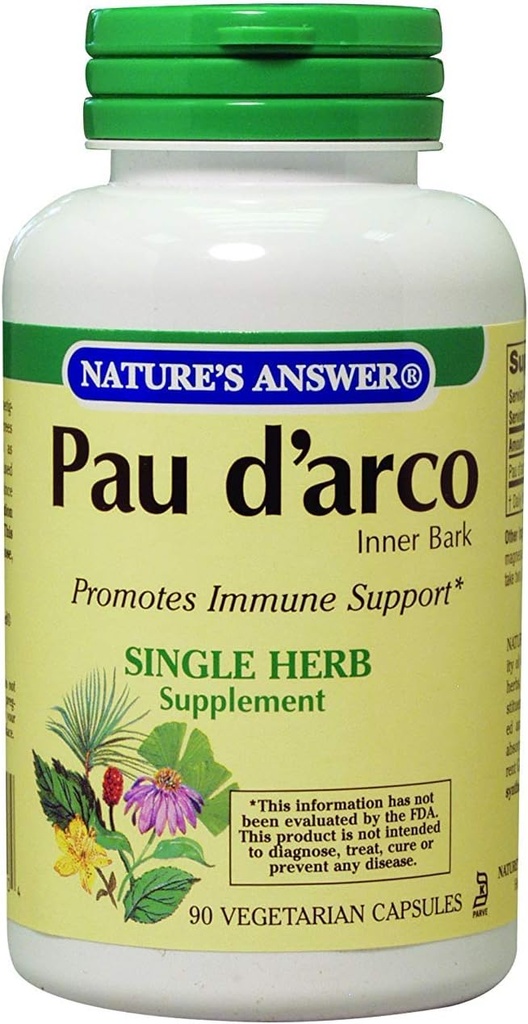 Natures Answer Pau d arco Inner Bark - 90 Vegetarian Capsules - 1000 mg - Immune Support - Vegan - Gluten Free 2