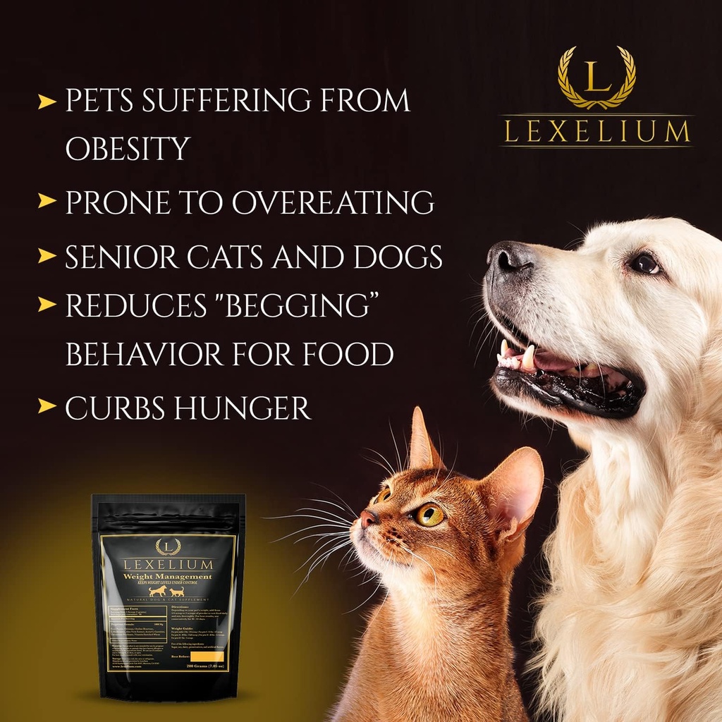 Organic Weight Management Supplement for Cats & Dogs | 100% Natural Pet Supplement Powder | Helps with Weight Loss & Curbing Appetite | Keeps Cats and Dogs from Overeating | 200 Grams 5