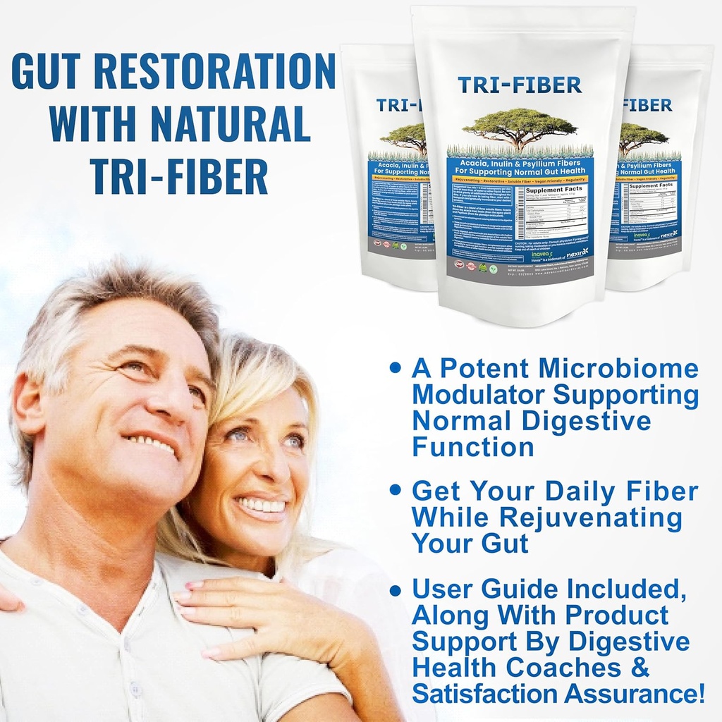 Tri-Fiber Organic Soluble Fiber Powder, Unflavored High Fiber 3-in-1 Soluble Fiber Supplement for Digestive Support. Dietary Fiber 2.5 lbs (40oz) 4