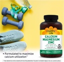 Country Life Calcium Magnesium Zinc with L-Glutamic Acid, Dietary Supplement for Bone Support, Certified Gluten Free, 1000mg/500mg/50mg, 250 Tablets 5