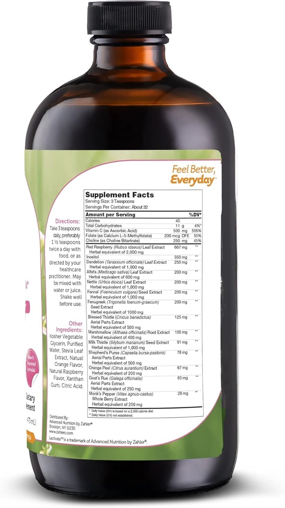 Zahler Lactivate, Lactation Support Supplement to Increase Mothers Milk Quality and Quantity, All Natural Breastfeeding Liquid Formula Containing Fenugreek, Certified Kosher Postnatal Vitamin, 16oz 3