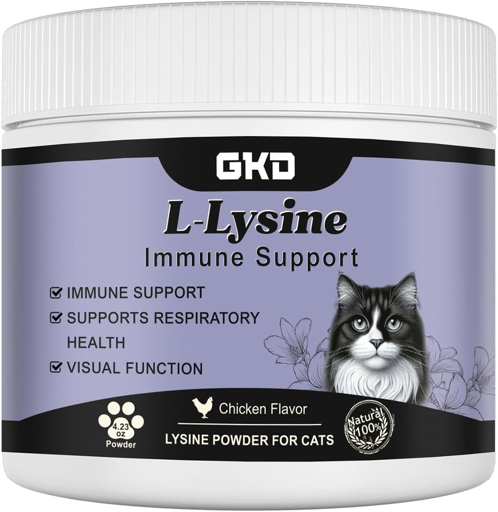 L-Lysine Powder for Cats, Immune Support for Cats, Supports Immune and Eye Health Supplement, Lysine Aid with Reduces Eye Discharge, Alleviates Sneezing and Runny Nose 2