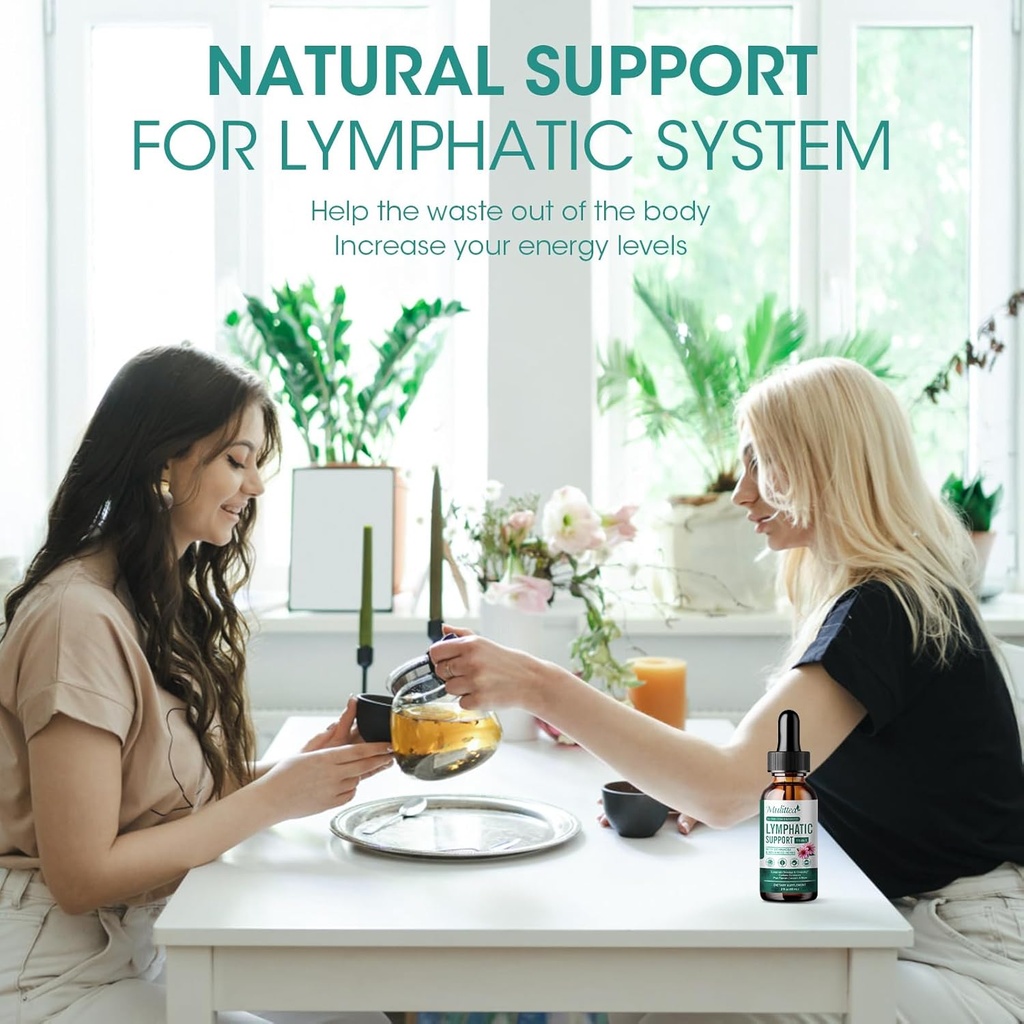 Mulittea Lymphatic Drainage Drops-Vegan 11-in-1 Lymphatic Drainage Supplements-Lymph System Support with Echinacea,Cleavers,Elderberry-Detox Cleanse-Non-GMO -2 fl oz-60 Servings-2 Pack 6