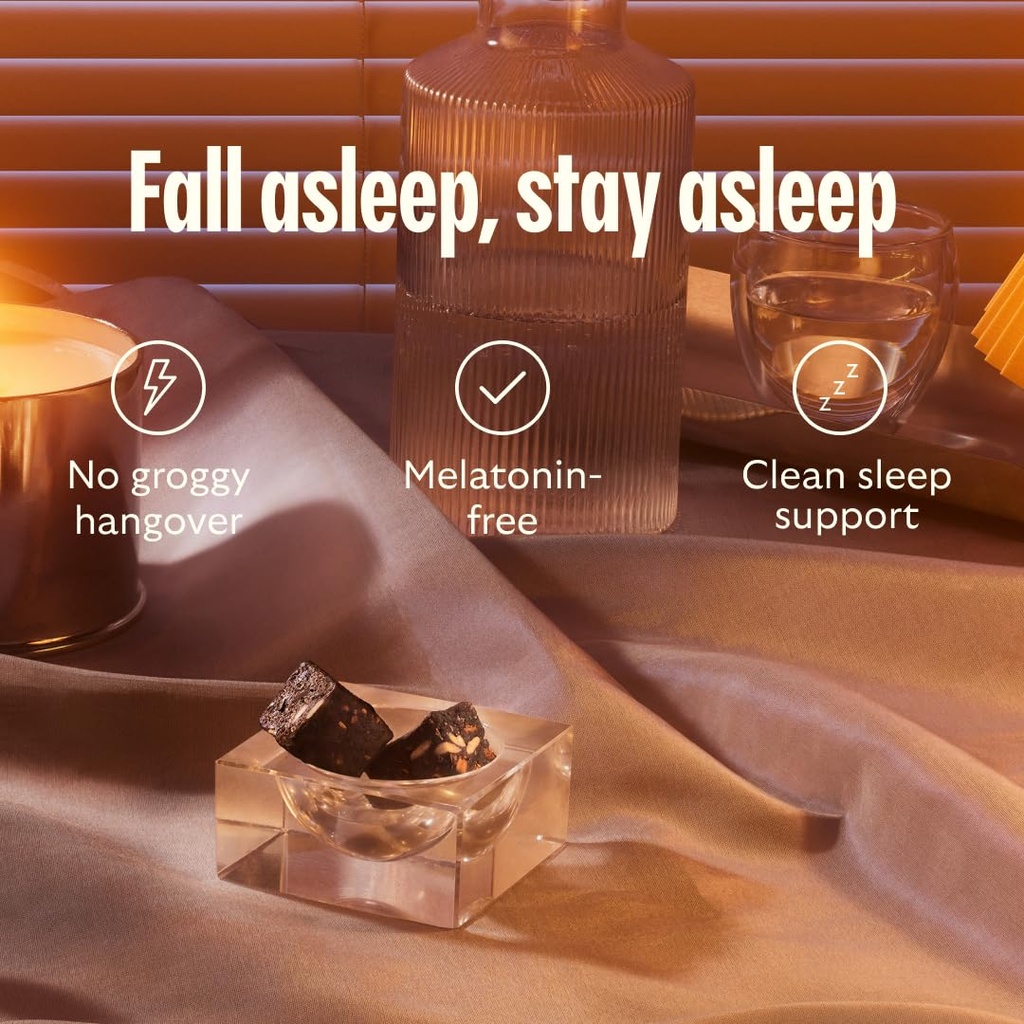 GEM Natural Deep Sleep Aid Nighttime Bite, Melatonin Free and Non-Habit Forming with L-Theanine, Magnesium, Valerian Root Extract, Earthy Herbal Chocolate Cherry (28 Servings) 5