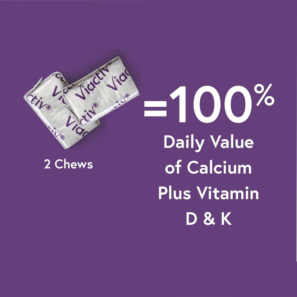Viactiv Calcium Plus Vitamin D Supplement Soft Chews, Brown, Milk Chocolate, 180 Count & Vitafusion Fiber Well Sugar Free Fiber Supplement, Peach, Strawberry and BlackBerry Flavored 5