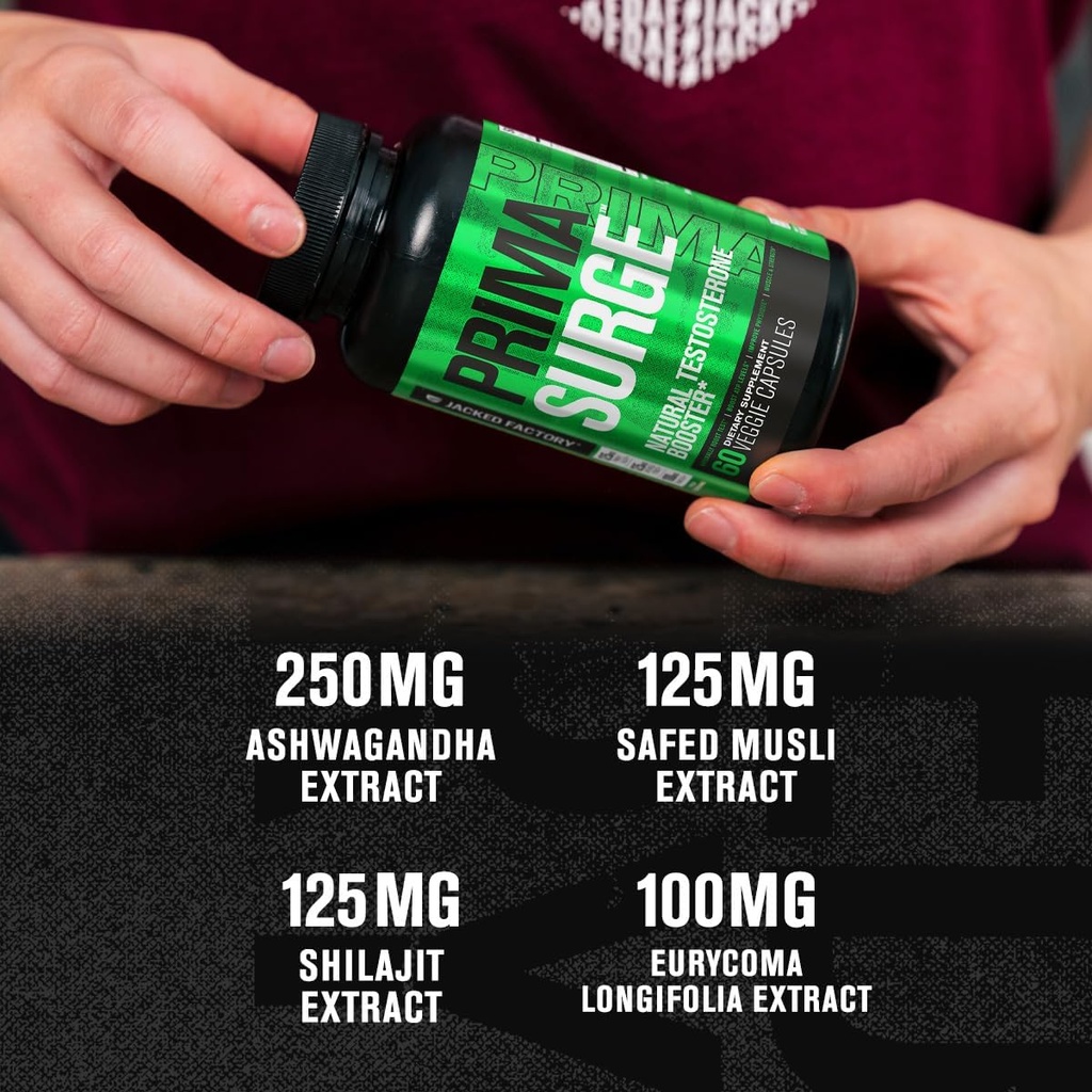 Jacked Factory PRIMASURGE Testosterone Booster for Men (60 Capsules) & Build-XT Daily Muscle Builder & Performance Enhancer | Muscle Building Supplements for Muscular Strength & Growth 4