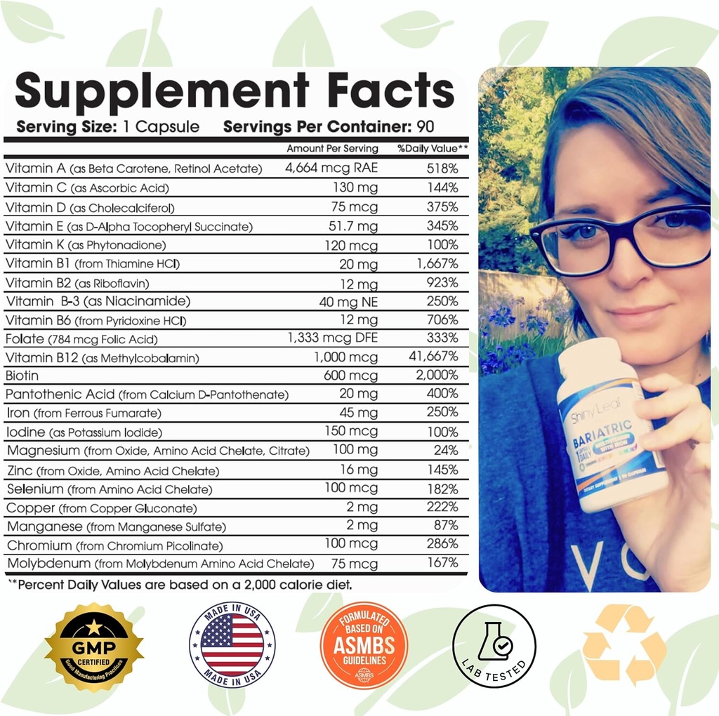 Bariatric Multivitamin with Iron Once-a-Day and Cherry Chewable Calcium Citrate for Post Bariatric Surgery Including Gastric Bypass and Sleeve (3 Months) 3