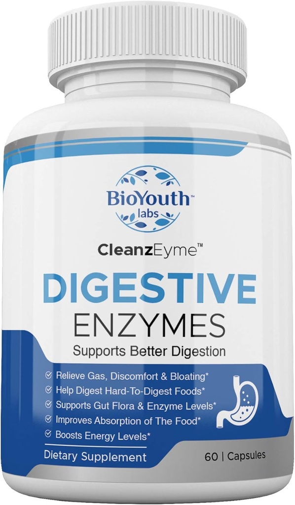 Labs Natural Digestive Enzymes & Probiotic Supplement for Adults, 60 Capsules - Nutritious Blend of Digestive Enzymes & Advantage Probiotic for Digestion & Digestive Health. 2