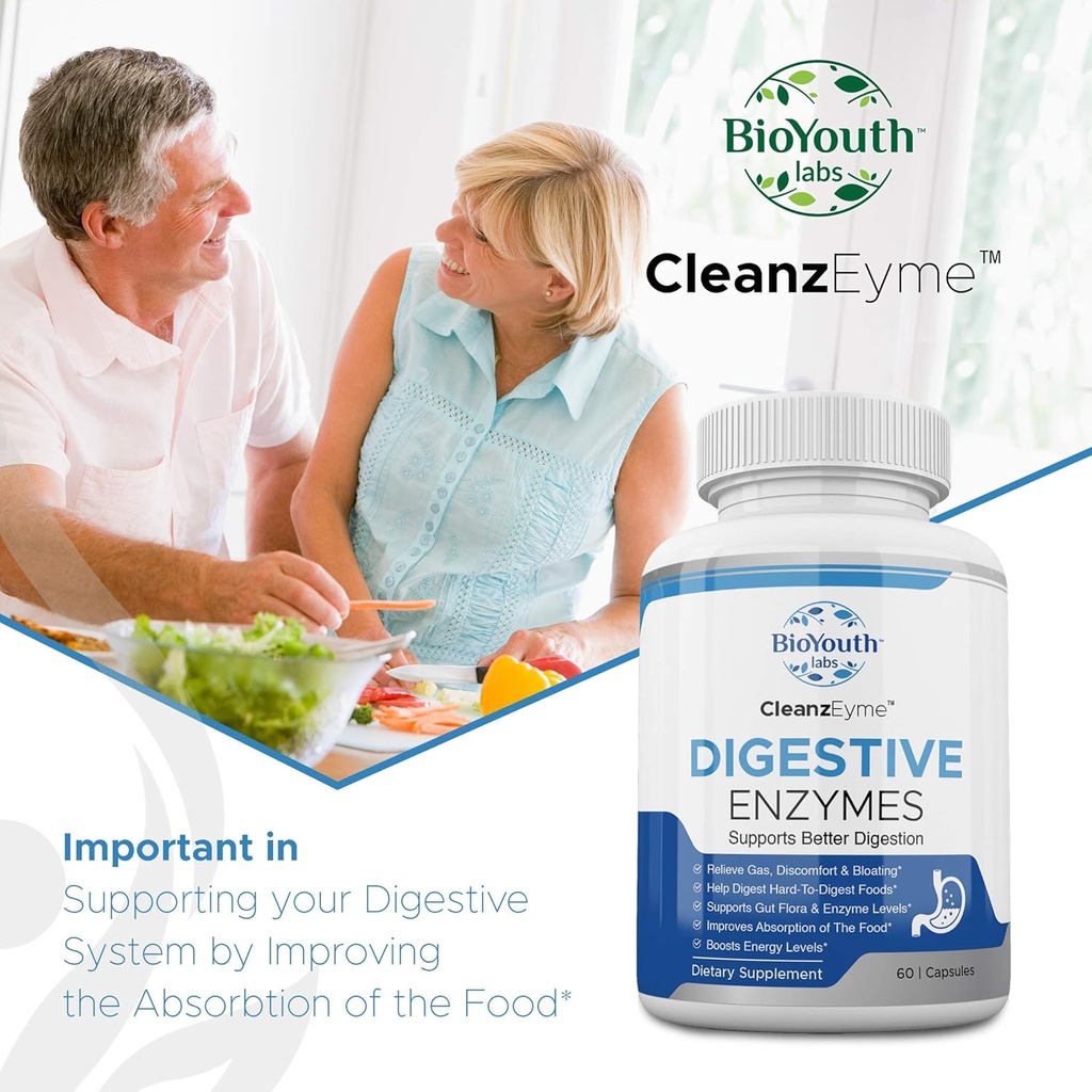Labs Natural Digestive Enzymes & Probiotic Supplement for Adults, 60 Capsules - Nutritious Blend of Digestive Enzymes & Advantage Probiotic for Digestion & Digestive Health. 5