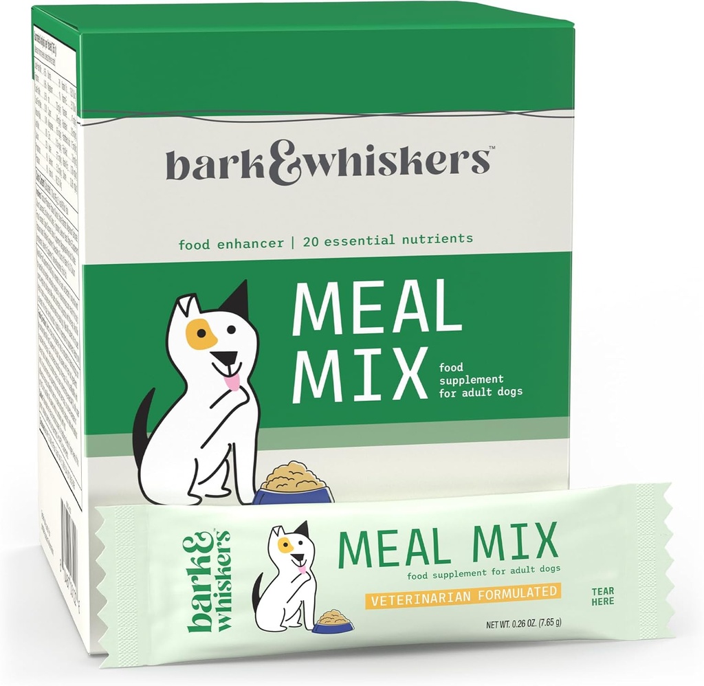 Dr. Mercola Bark & Whiskers Meal Mix for Adult Dogs, 8.09 Oz. (229.5 g), 30 Packets, Offers 20 Essential Nutrients, Promotes Digestive Health, Veterinarian Formulated, Non-GMO 2