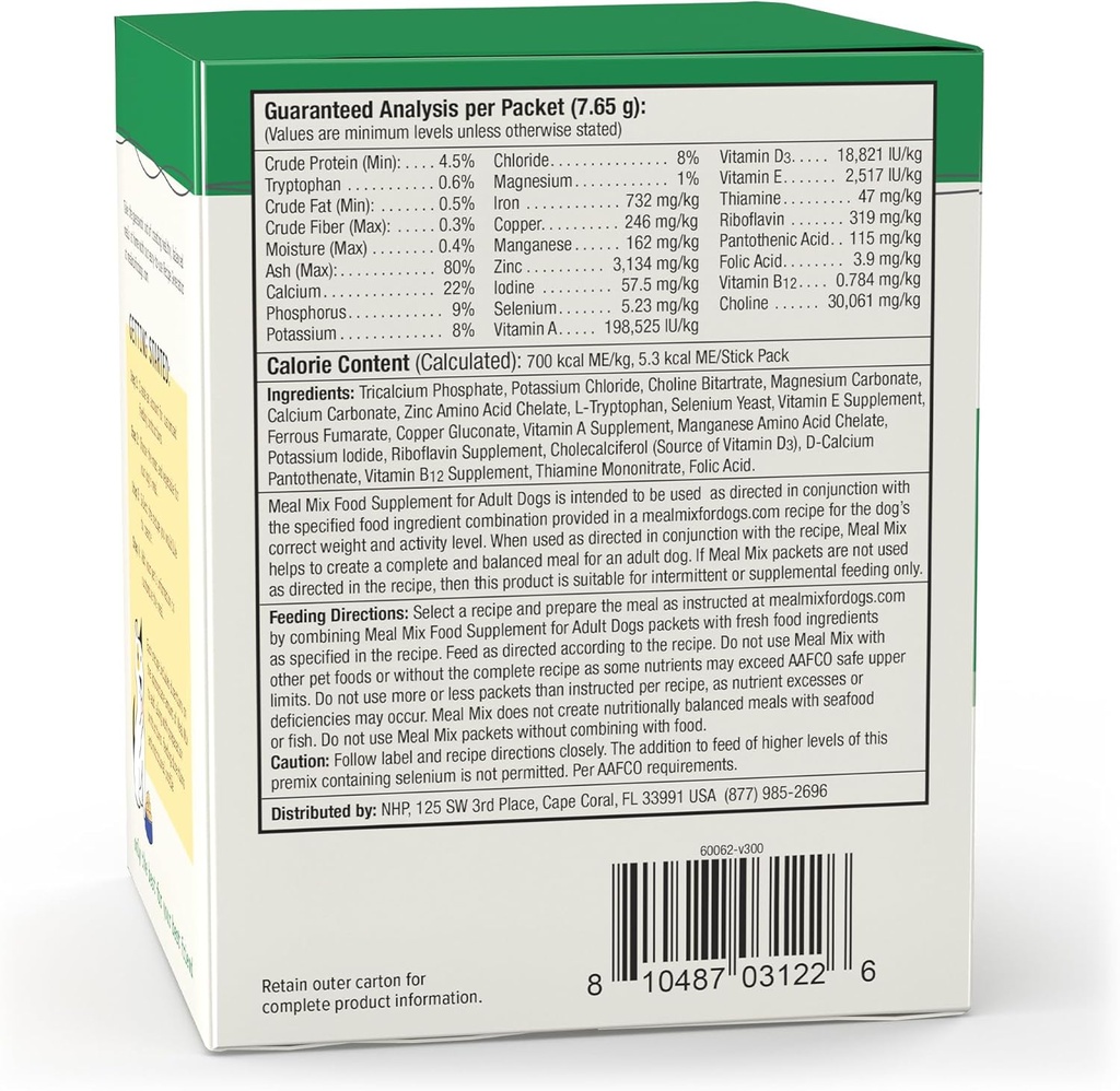 Dr. Mercola Bark & Whiskers Meal Mix for Adult Dogs, 8.09 Oz. (229.5 g), 30 Packets, Offers 20 Essential Nutrients, Promotes Digestive Health, Veterinarian Formulated, Non-GMO 3