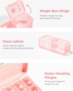 Zoksi Am Pm Pill Organizer 7 Day, Weekly Pill Box 2 Times a Day, Medicine Pill Organizer with Separate Compartment, Travel Pill Case Dispenser Portable for Vitamins, Fish Oils, Medicines(Pink) 5