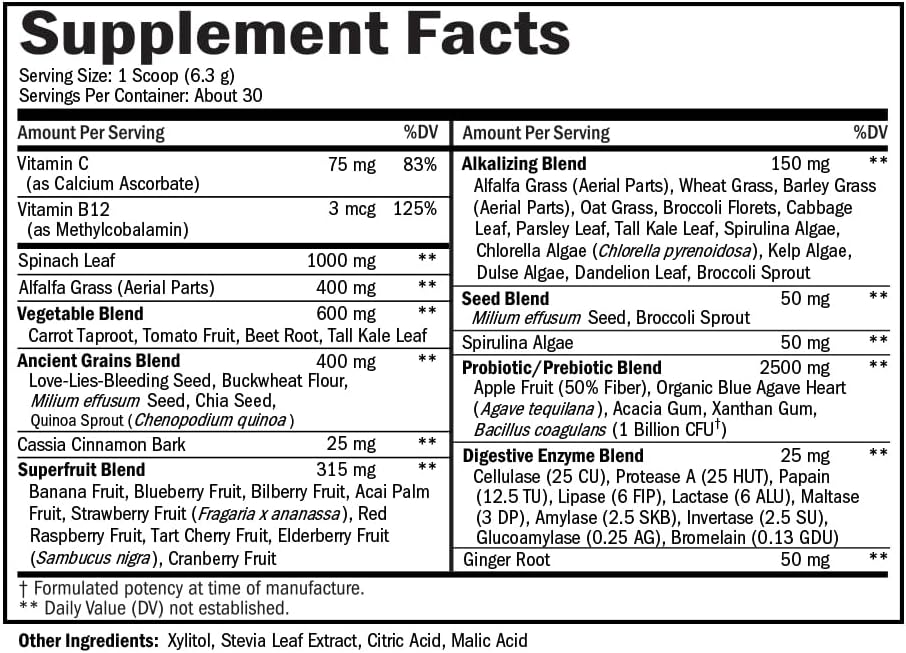 Super Greens Powder with Probiotics Prebiotics and Digestive Enzymes (30 Servings) Plus 17 in 1 Immune Support Supplement with Antioxidants (1 Month Supply) 4