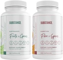 SUBSTANCE. Bundle: Nature's Sustenance Daily Fruits & Veggies (120 Capsules) + Nature's Fiber & Spices (240 Capsules) - Enhance Digestive Health, Energy & Overall Wellness - US Made, Vegan-Friendly 2
