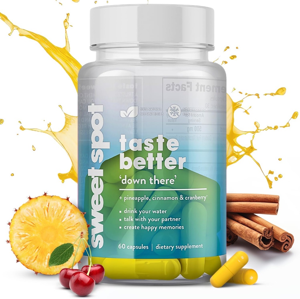 Pineapple Probiotics for Men – 500mg Sweet Spot Formula with Pineapple Extract, Cranberry & Cinnamon, Supports pH Balance & Freshens Taste, 60 Capsules, Made in The USA 2