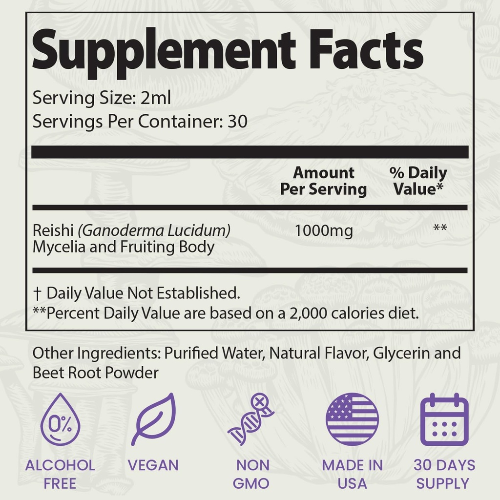 Auri Reishi Super Mushroom Elixir - Immune Booster and Stress Support Supplement to Achieve Deeper Sleep - Reishi Tincture 60ml 6