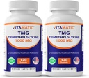 Vitamatic TMG Supplements 1000mg - Trimethylglycine - Betaine Anhydrous - 120 Tablets - 120 Servings - Non-GMO & Gluten Free (2 Bottles) 2