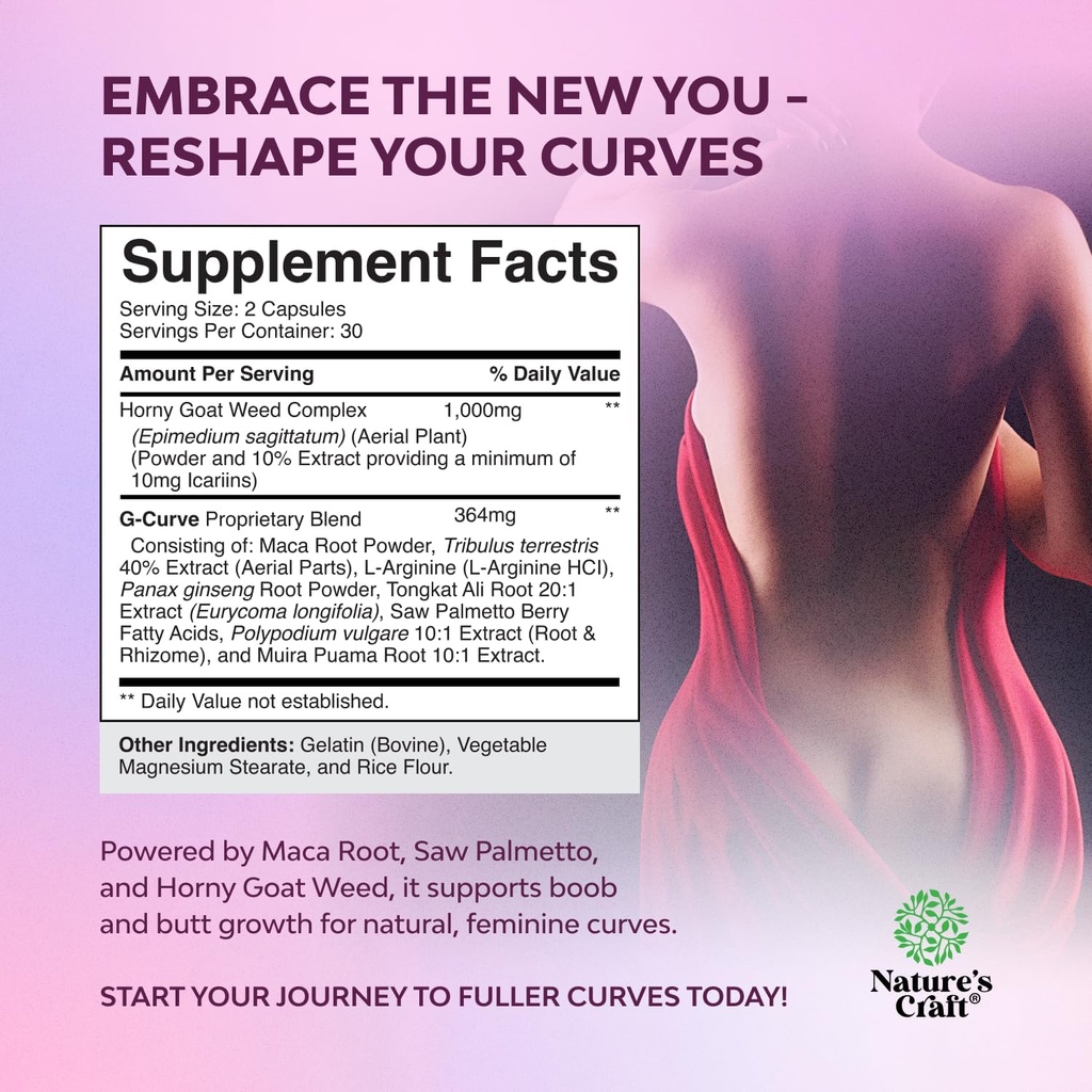 Bundle of G-Curve Breast and Butt Enhancer Pills May Support Voluptuous Curves and Turmeric Gummies for Adults Peach Flavor - Extra Strength Joint Support Gummies with Turmeric Curcumin 3