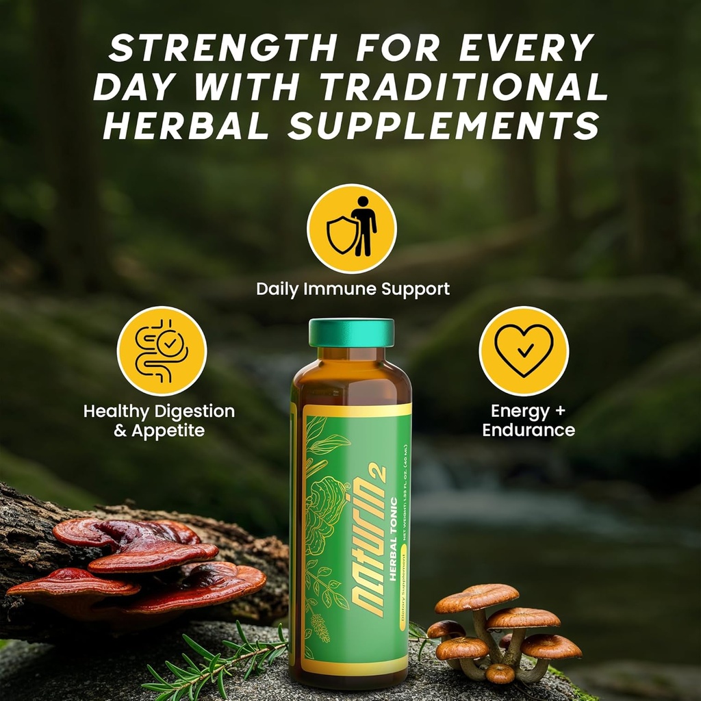 Herbal Immune Support & Adaptogen Drink - 12 Vials (40ml) | 30 Years of Herbal Wellness for Vitality, Energy & Digestive Health - Licorice Root, Astragalus, Hedyotis, Reishi Mushroom Extract 3