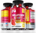 Kids Melatonin Gummy, Effective 1MG Sleep Gummies Supplement for Children 3+, Drug-Free, Natural Fruity Strawberry Flavor, Made in USA 3