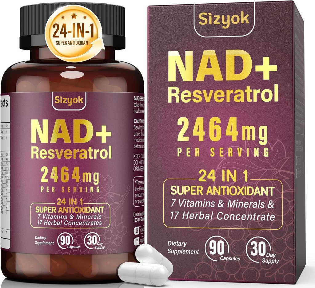 NAD Supplement, Liposomal NAD+ Supplement with Resveratrol, NAD Resveratrol Supplement - Boost NAD+ for Aging Defense, Energy, Focus - Ultra Antioxidant Capsules，132 2