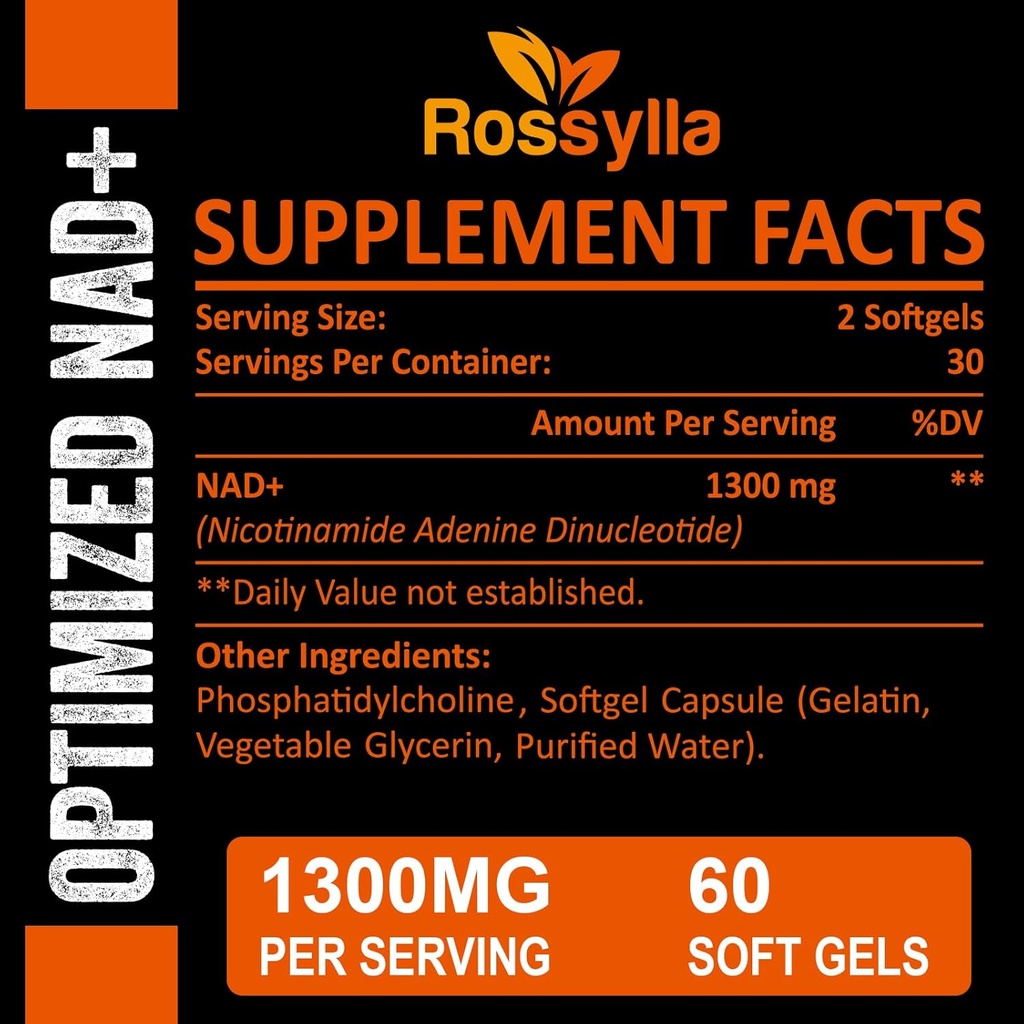 1300 MG Liposomal NAD+ Supplement | Highest Absorption | Purest NAD Supplemet to Boost NAD+ Effetively | Boosting NAD+ Supplement for Aging Defese, Cellular Energy, Longevity | 360 Count 3
