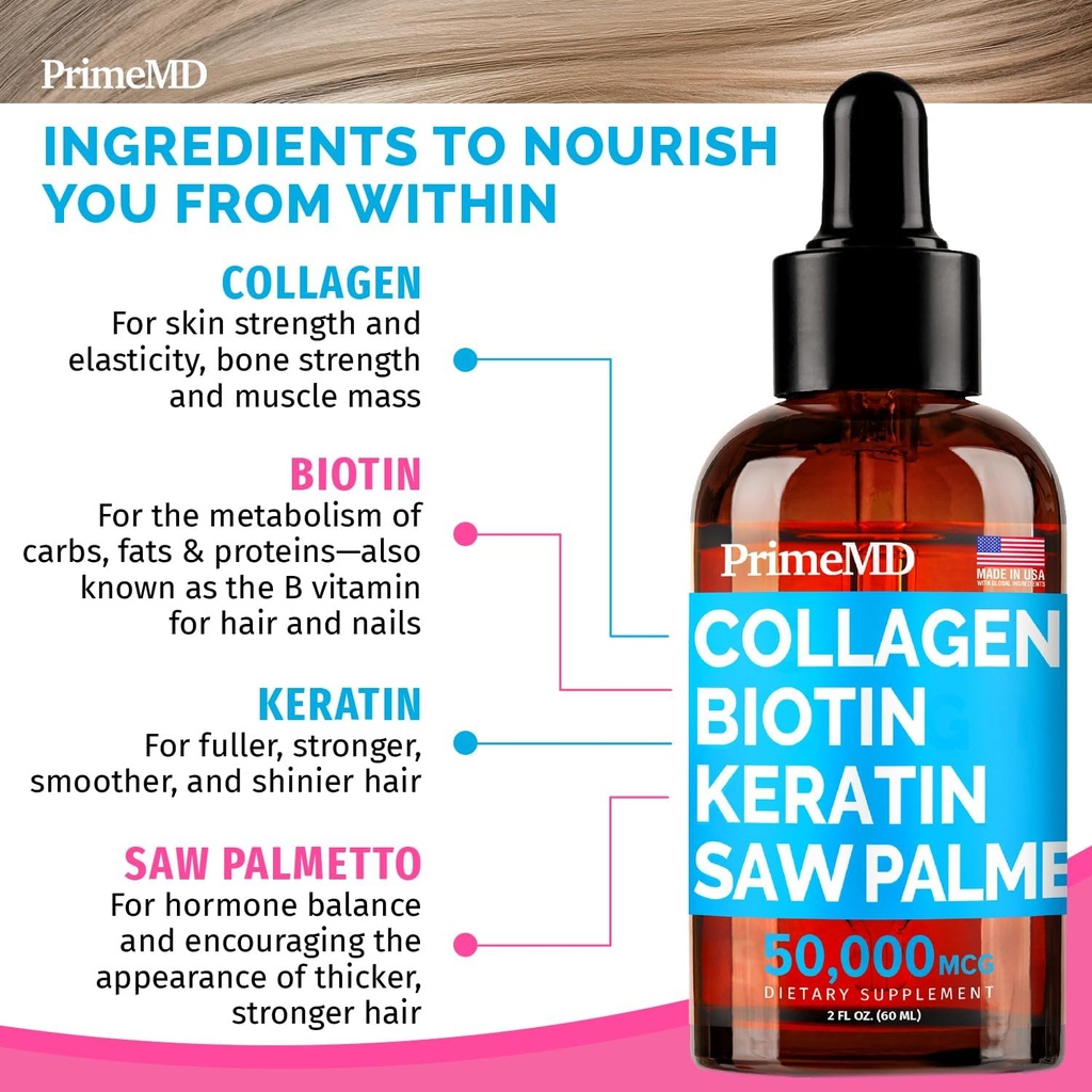Liquid Collagen Biotin (2pk), Ceylon Cinnamon (2pk), and Nitric Oxide (1pk) Supplement Bundle - Potent Vitamins for Hair, Skin, Nails, Heart, Metabolism, & Lipid Support - Non-GMO, Vegan, Gluten-Free 3