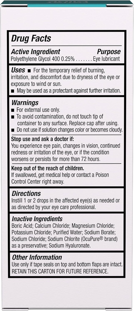 BLINK Tears Lubricating Eye Drops, Moisturizing & Soothing for Mild to Moderate Dry Eyes, with Hyaluronate, Reduces Discomfort, Long-Lasting Hydration, Soothes & Moisturizes, 0.5 Fl Oz 4