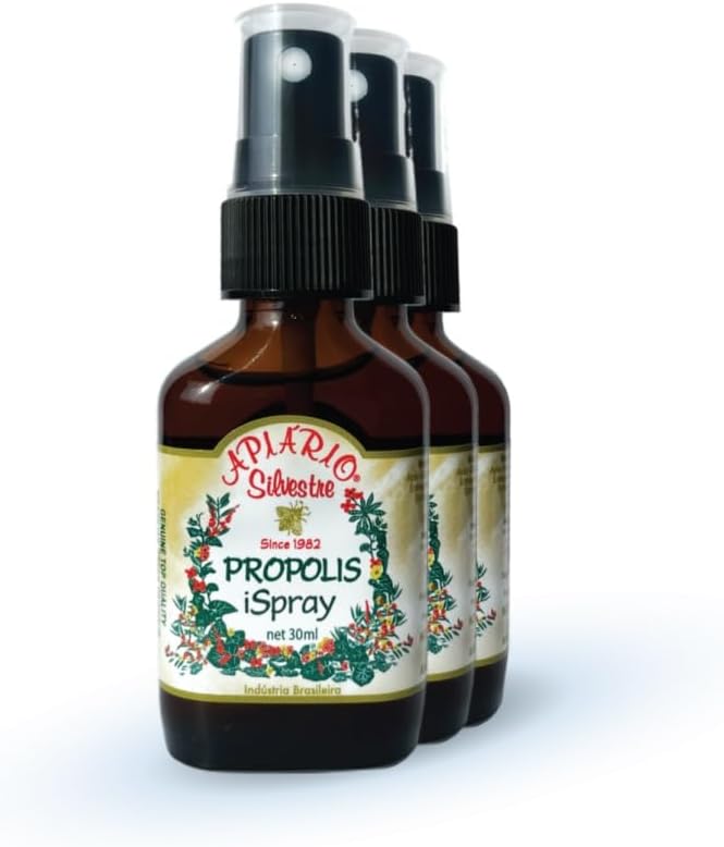 Generic 3-Bottles of Apiario Silvestre Brazilian Green Bee Propolis Spray Glycolic Extract 30ml -Non Alcoholic, Water Free, Honey Free, Gluten Free 2
