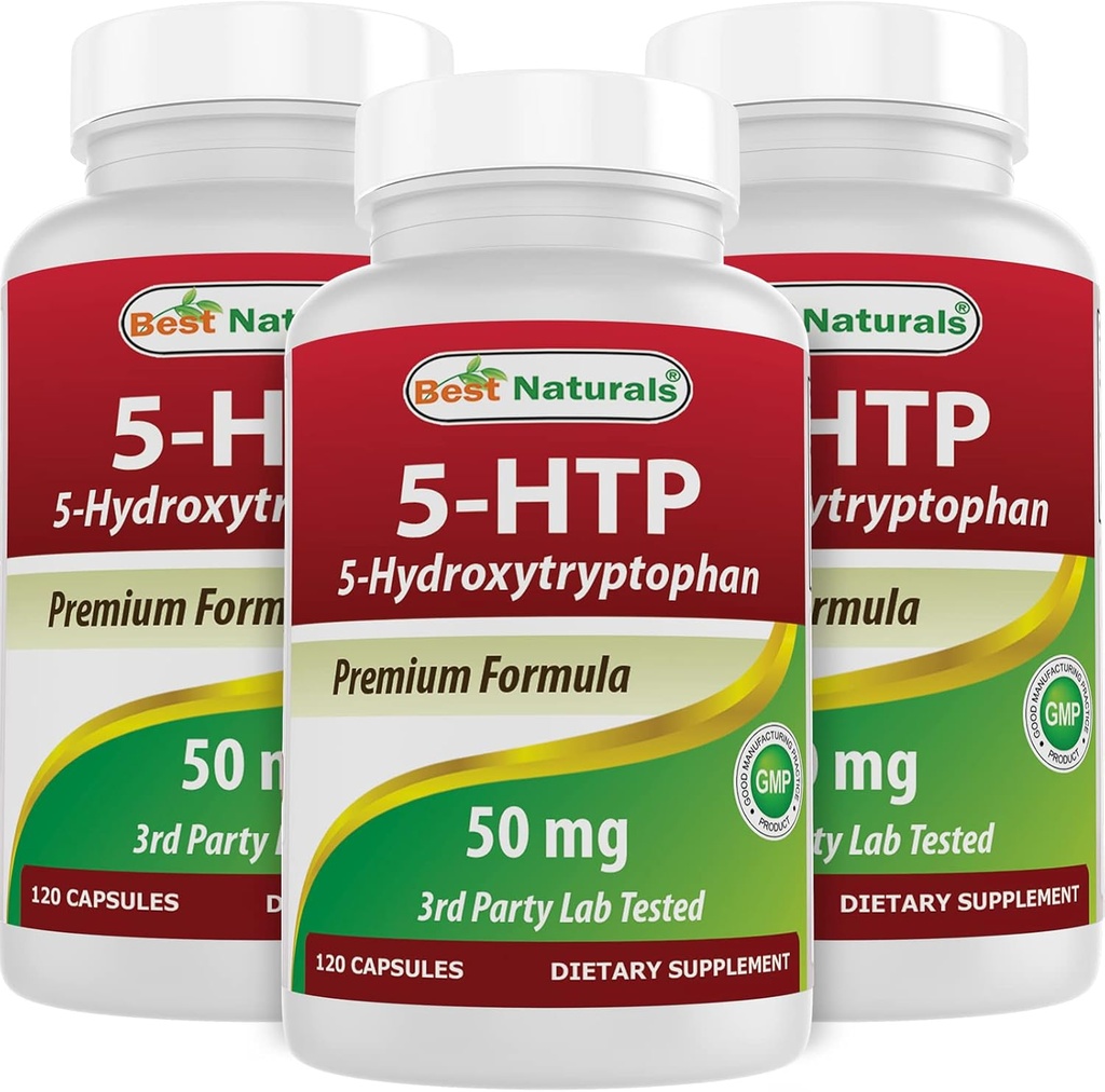Best Naturals 5-HTP 50 mg 120 Capsules, 5 HTP Capsules Supports Relaxation & restful Sleep (360 Count(Pack of 3)) 2