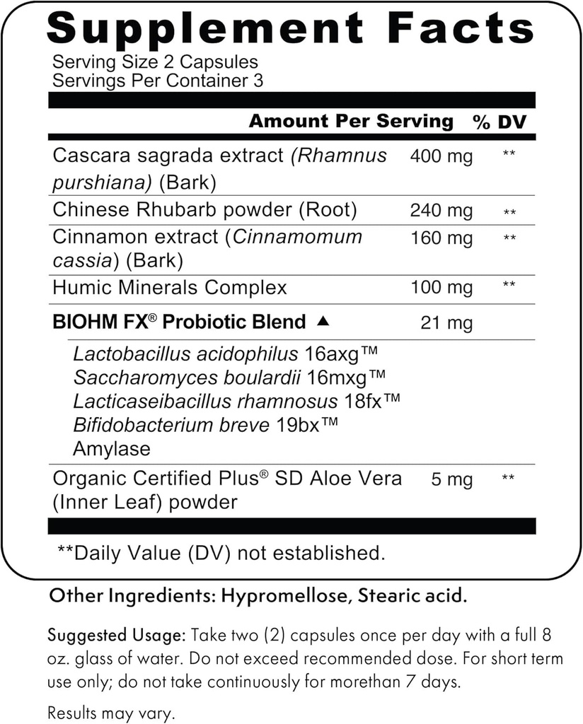 BIOHM 3 Day Colon Cleanse Detox with Probiotics & Herbal Extracts (6 Capsules, 3 Servings) Supports Constipation, Bloating Relief & Immune Health, Gut Cleanse for Men and Women, Non-GMO & Gluten-Free 5