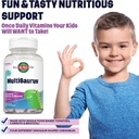 KAL MultiSaurus Kids Chewable Multivitamins, 11 Essential Vitamins and Minerals for Kids, Mixed Berry Flavor, Gluten and Preservative Free, 60 Servings, 60 Dinosaur-Shaped Chewables 4
