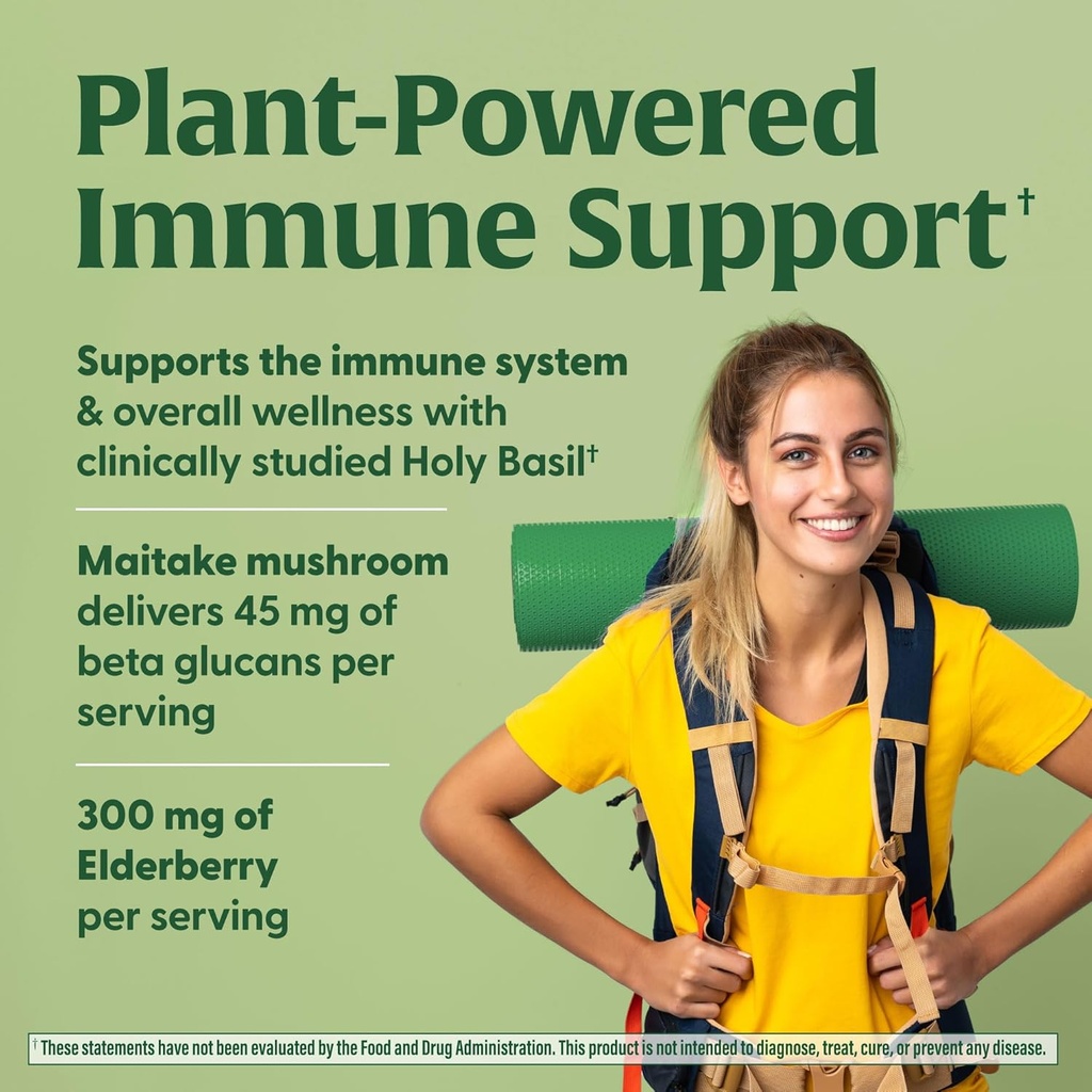 MegaFood Superfood Mushroom Immune Support - Maitake Mushroom Supplement with Elderberry & Holy Basil to Help Support a Healthy Immune System - Doctor Formulated, Vegan - 60 Capsules, 30 Servings 4