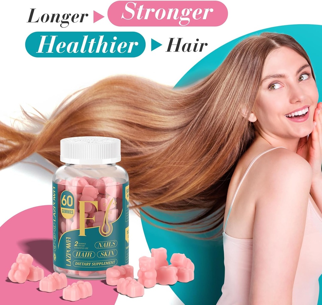 Biotin Gummies -Hair Skin and Nails Vitamins for Men & Women, Vegan Vitamin B7, Supports Hair Growth and Stronger Nails,90 Day Supply-Raspberry-3 Pack 4