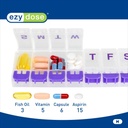 EZY DOSE Weekly (7-Day) Pill Case, Medicine Planner, Vitamin Organizer Box, Medium Push-Button Compartments, Convenient and Easy to Use, Color May Vary, BPA Free 4