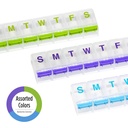 EZY DOSE Weekly (7-Day) Pill Case, Medicine Planner, Vitamin Organizer Box, Medium Push-Button Compartments, Convenient and Easy to Use, Color May Vary, BPA Free 5