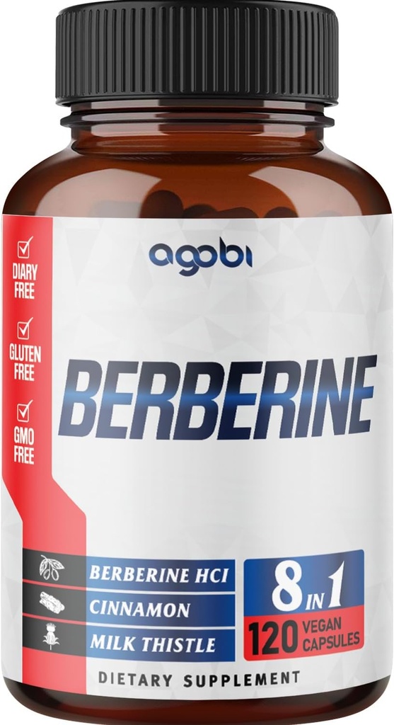 agobi 120 Capsules - Berberine Supplement with Ceylon, Milk Thistle, Turmeric, Elderberry & Black Pepper - 4 Month Supply 2
