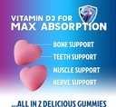 Calcium Supplement Gummies - Sugar Free Calcium Gummy with 400 IU Vitamin D3 for Best Absorption - Supports Immune Health, Bones & Teeth - Nature's Calcium Chews for Women & Men - 120 Gummies 6