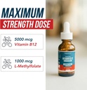Organic Vitamin B12 - 5000 mcg, 3 BioActive Forms B12: Methyl B12, Adenosyl B12 & Hydroxy B12 - Plus L-Methylfolate Cofactor | Sublingual Form, Cherry Flavor, Vegan, Non-GMO (120 Servings - 2 Pack) 6