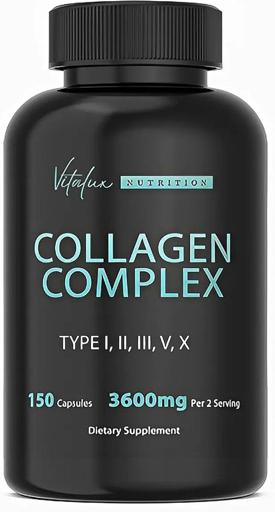 Collagen for Women & Men - Vital Nutrition - Hydrolyzed Collagen Peptides - Multi Collagen Capsules, Keto Friendly, Healthy for Skin, Nails, Bones & Joints, NonGMO- Type I,II,III, V, X - 150 Capsules 2