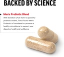 FORCE FACTOR Men’s Probiotic, Probiotics for Digestive Health with 50 Billion CFUs and 10 Probiotic Strains to Support Gut and Colon Health, and Daily Wellness, Non-GMO, Vegan, 30 Vegetable Capsules 4