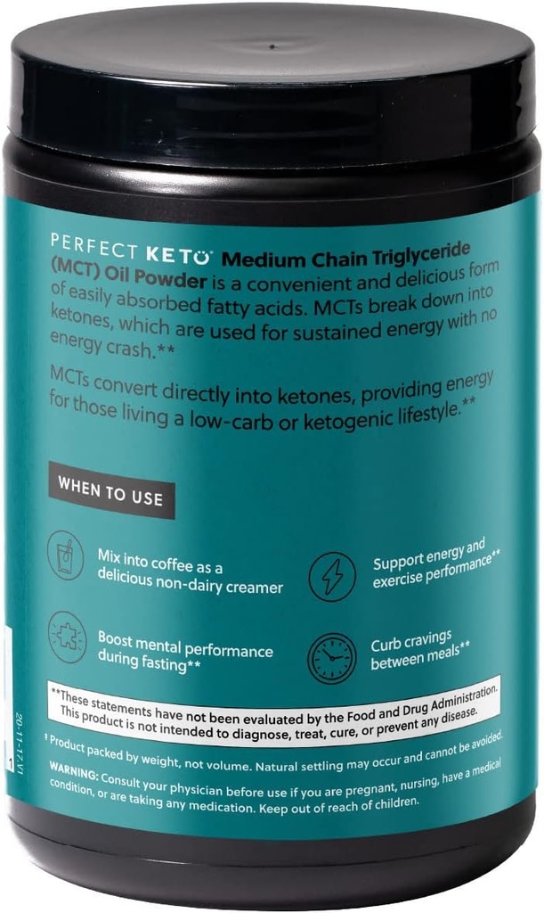 Perfect Keto MCT Oil Powder, Medium Chain Triglycerides, Ketogenic Non-Dairy Coffee Creamer and Bulk Supplement, 30 Servings (Strawberry) 4