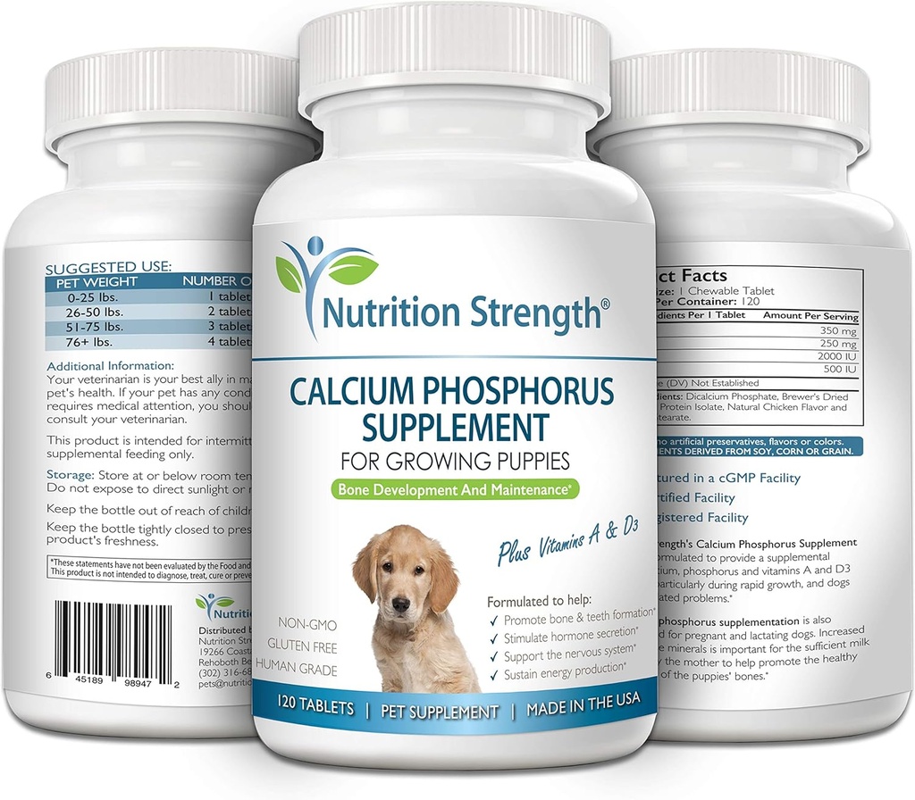Calcium Phosphorus for Dogs Supplement, Provide Calcium for Puppies, Promote Healthy Dog Bones and Puppy Growth Rate, Dog Bone Supplement, 90 Soft Chews 6