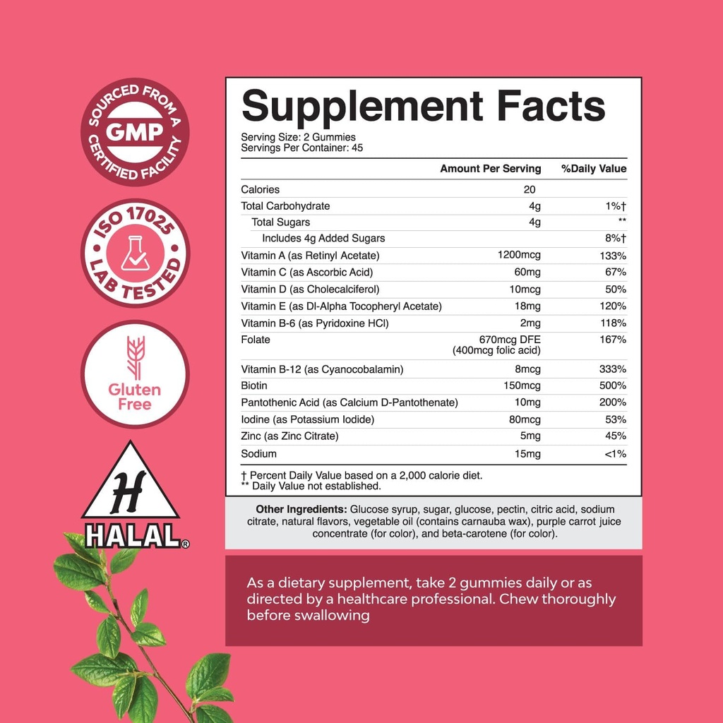 Bundle of Extra Strength Iron Gummies for Women and Men with Vitamin C for Higher Absorption, and Delicious Daily Multivitamin for Adults Energy and Immunity - Vitamins for Women's Health and Wellness 3