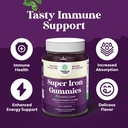 Bundle of Extra Strength Iron Gummies for Women and Men with Vitamin C for Higher Absorption, and Delicious Daily Multivitamin for Adults Energy and Immunity - Vitamins for Women's Health and Wellness 4