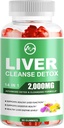 Liver Cleanse Detox & Repair Gummies, Sugar Free Liver Health Support Supplement with 2000mg Milk Thistle, Glutathion, Dandelion, Alpha Lipoic Acid, Artichoke and other Herbs, 1 Pack, Raspberry Flavor 2