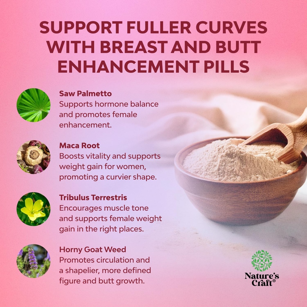 Natures Craft G Curve Horny Goat Weed for Women - Invigorating Feminine Blend with Maca Root Female and Tribulus Terrestris Enhanced Energy Mood Performance 5