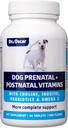 Dog Prenatal Vitamins. The Only 2in1 Prenatal & Postnatal Vitamins for Dogs with Folic Acid, Omega 3, Probiotics, Choline & Inositol, Key for Mother & Puppies, 90 Tablets 2
