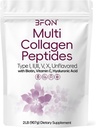 Multi Collagen Protein Powder, 2 Pounds – Type I,II,III,V,X with Biotin, Hyaluronic Acid, Vitamin C – Unflavored Collagen Peptides – Keto & Paleo Friendly, Easy Dissolve, Non-GMO (2LB) 2
