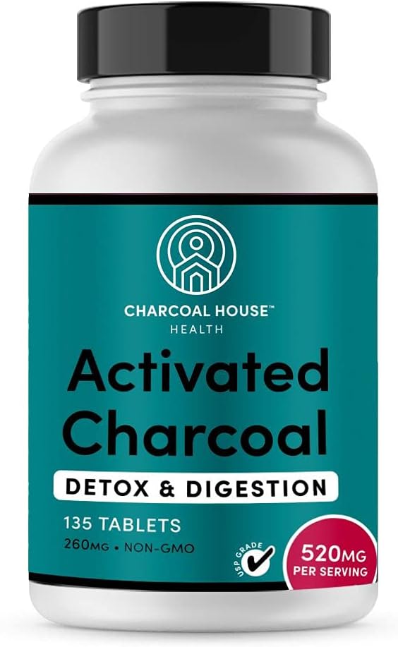 Charcoal House Chewable Activated Charcoal Tablets for Adults | Natural, Vegan, Non-GMO & Gluten Free | for Teeth, Stomach, Gas & Nausea | USP Food Grade | 135 ct. 2